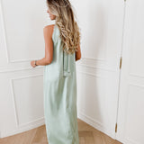 Mintgreen Lace Long Halterneck Bow Dress