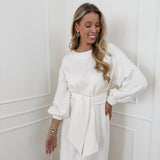 Crème Aimée Belt Dress