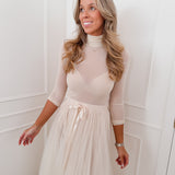 Vanilla Dotted Tulle Skirt