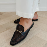 Black Diamond Buckle Loafers