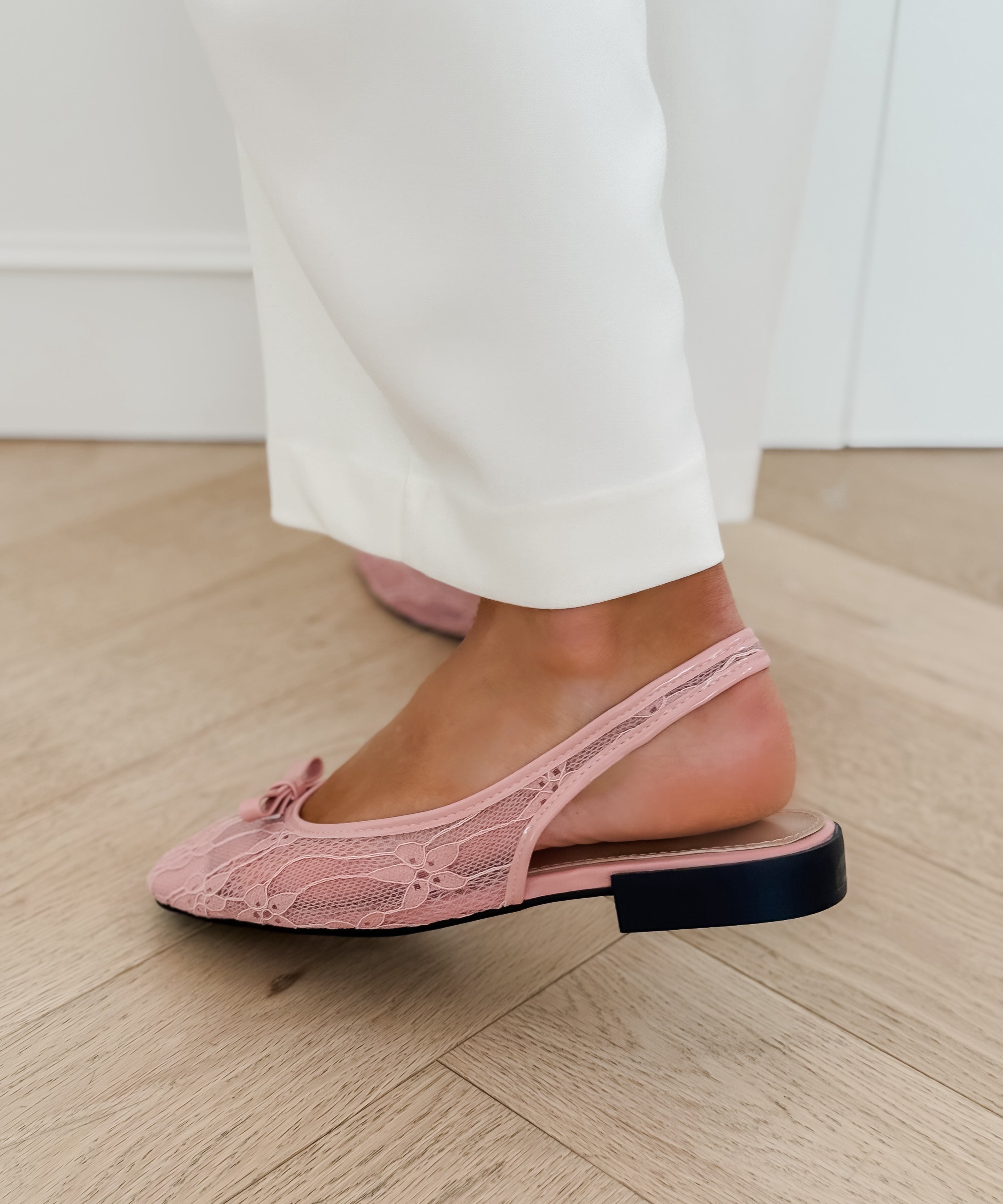 Pink Lace Sonja Bow Ballerina