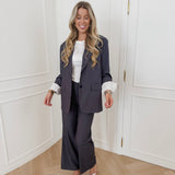 Grey Striped Ariana Trouser