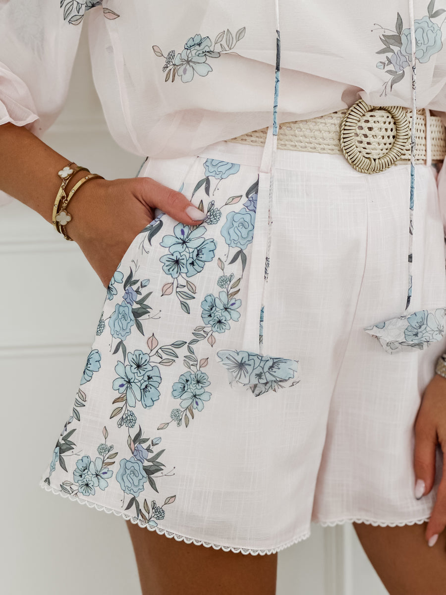 Pink Blue Flower Ensemble