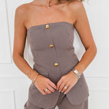 Burgundy Vichy Bandeau Top