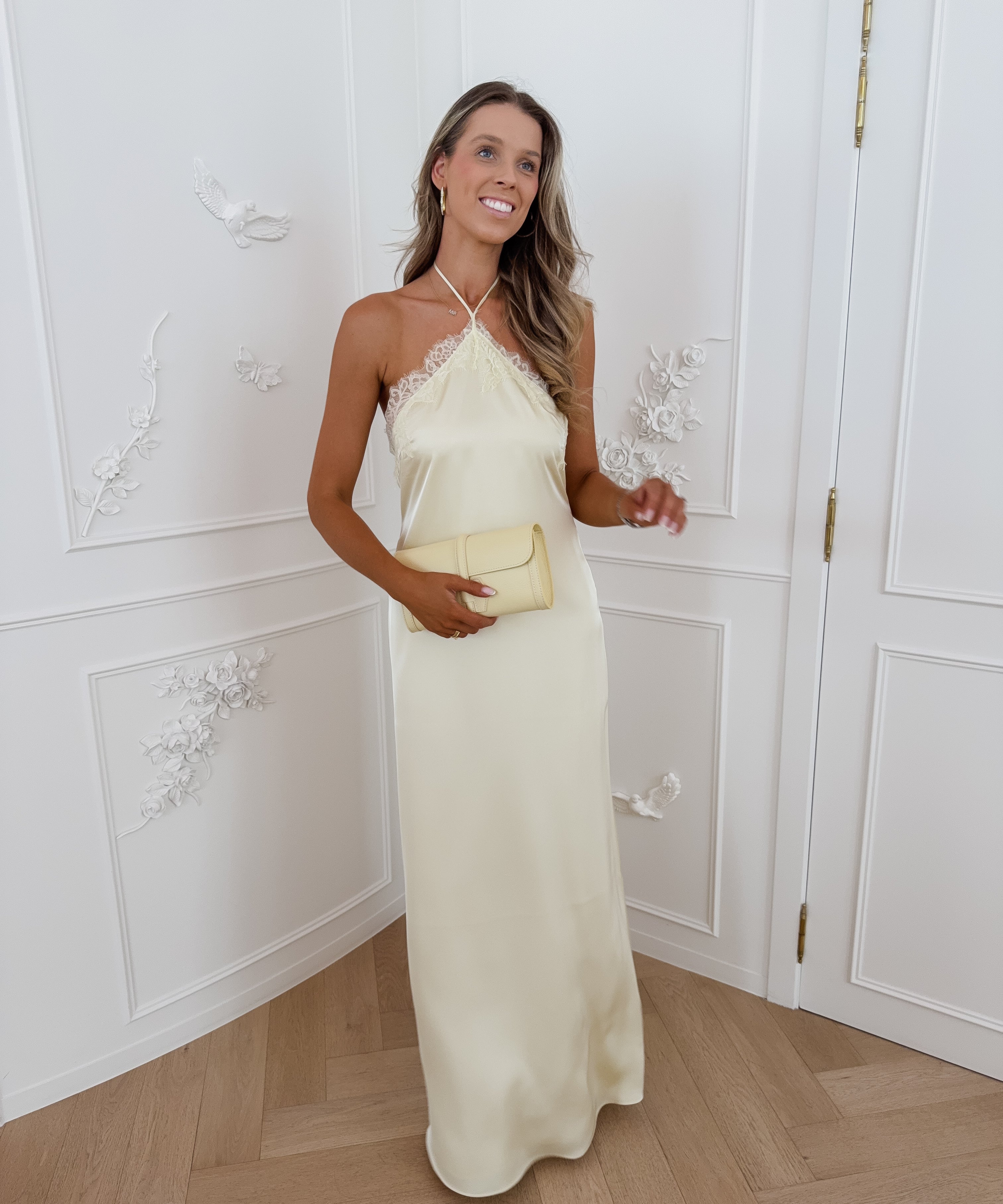 Yellow Lace Halterneck Falisha Dress