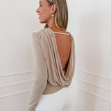 Beige Erena Open Back Top