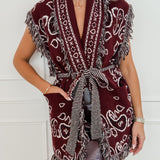 Bordeaux Oona Paisley Pattern Gilet