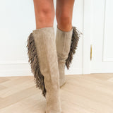 Taupe Side Ruffle Boots