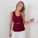 Burgundy Leyla Belt Top