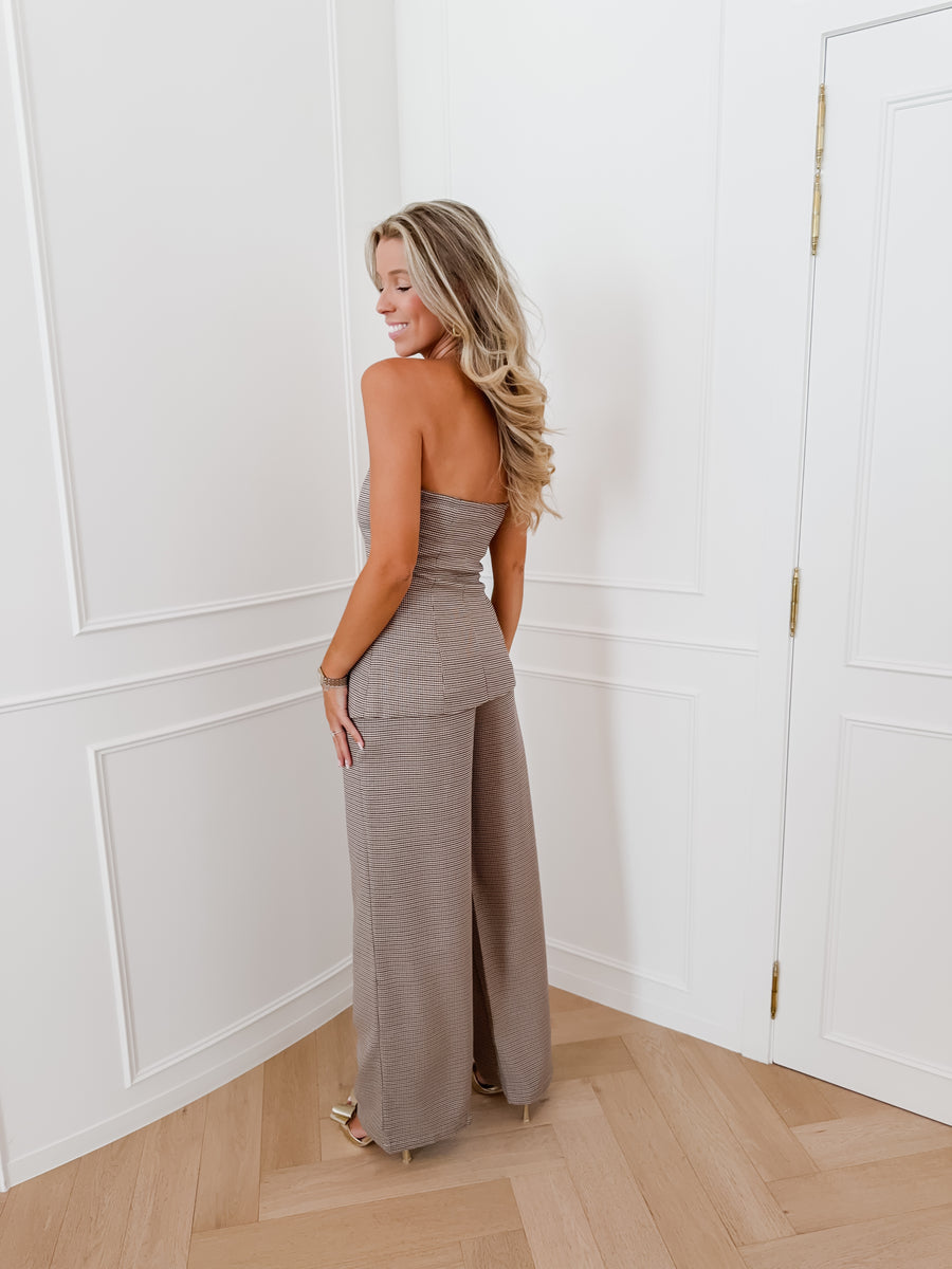 Brown Vichy Bandeaux Top