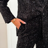 Black Amilia Sequin Trouser