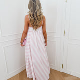White Pink Sunny Striped Dress