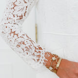 White Lace Sleeve Blazer