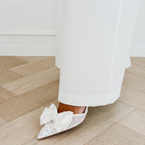 White Lace Bow Lara Heels