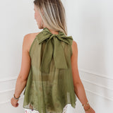 Khaki Frill Top