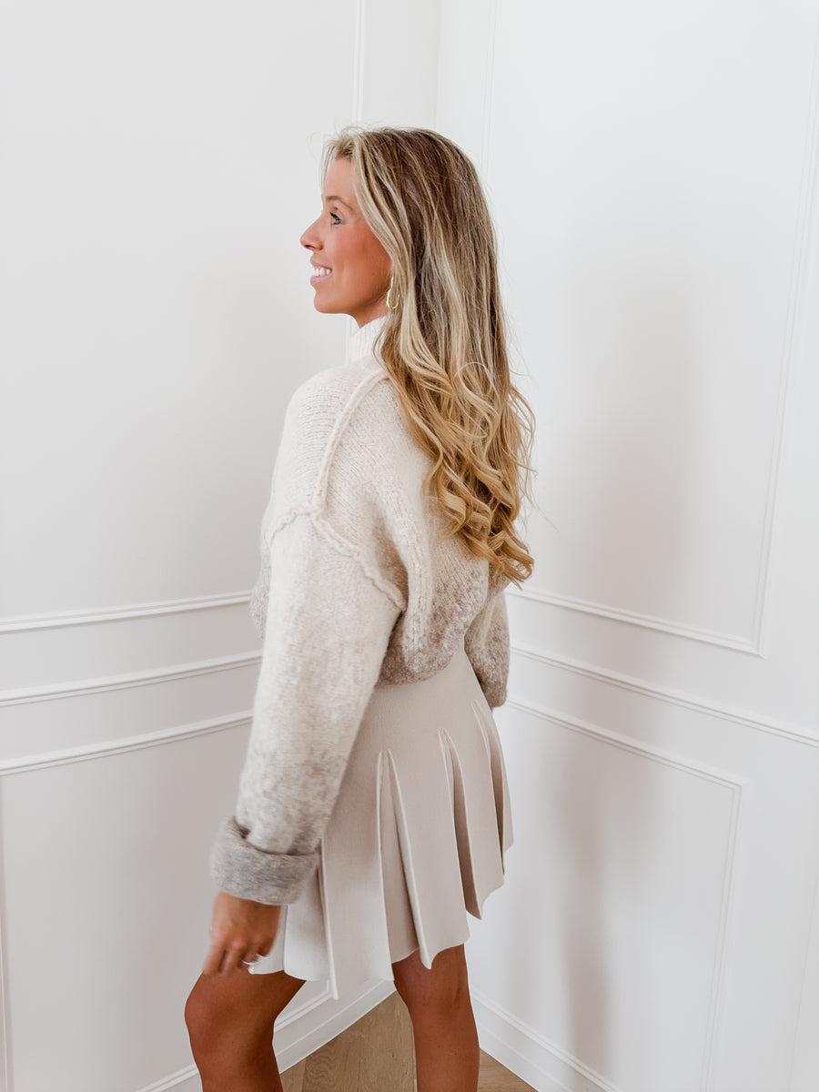 Beige Leonie Pleated Skirt