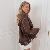 Brown Ginny Studs Jacket