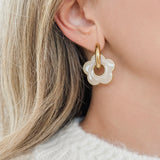 Taupe Flower Earrings