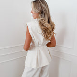 Cream Sleeveless Jasmine Blazer