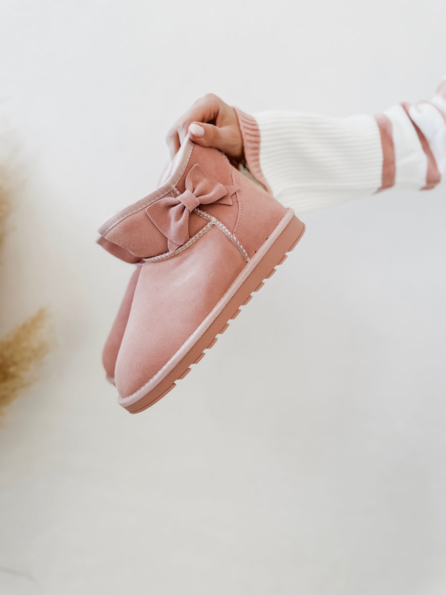 Pink Bow Winter Boots