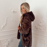 PRE ORDER Brown Gaelle Faux Fur Coat