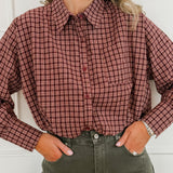 Bordeaux Vichy Poffy Masha Blouse
