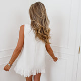 Cream Eleni Sequin Detail Dress
