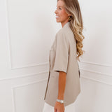Beige Short Sleeve Julia Blazer