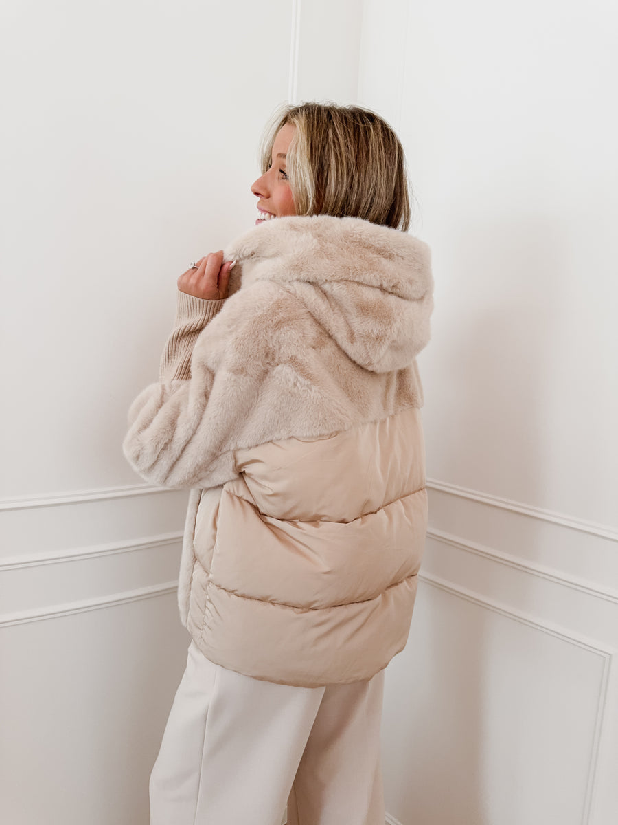 Beige Faux Fur Francine Jacket