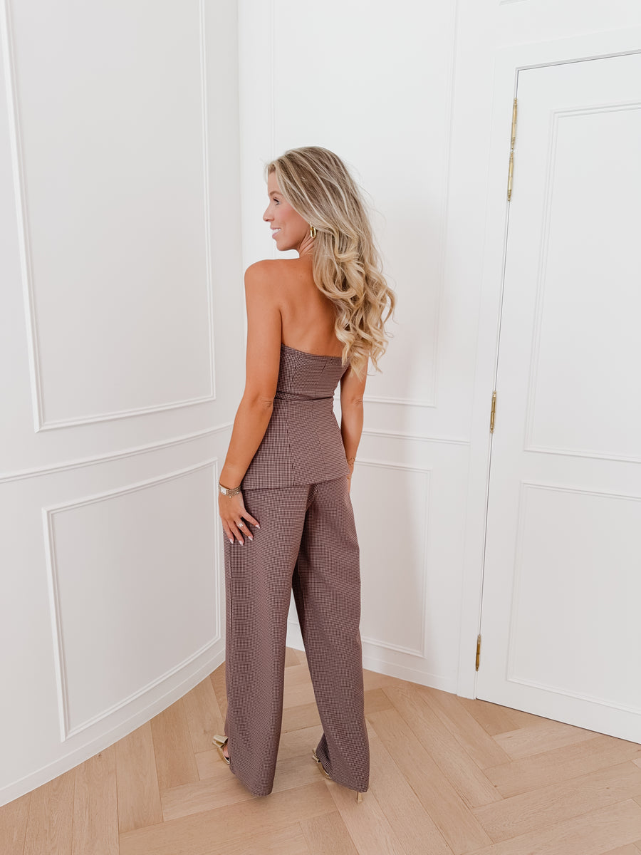 Burgundy Vichy Bandeaux Top