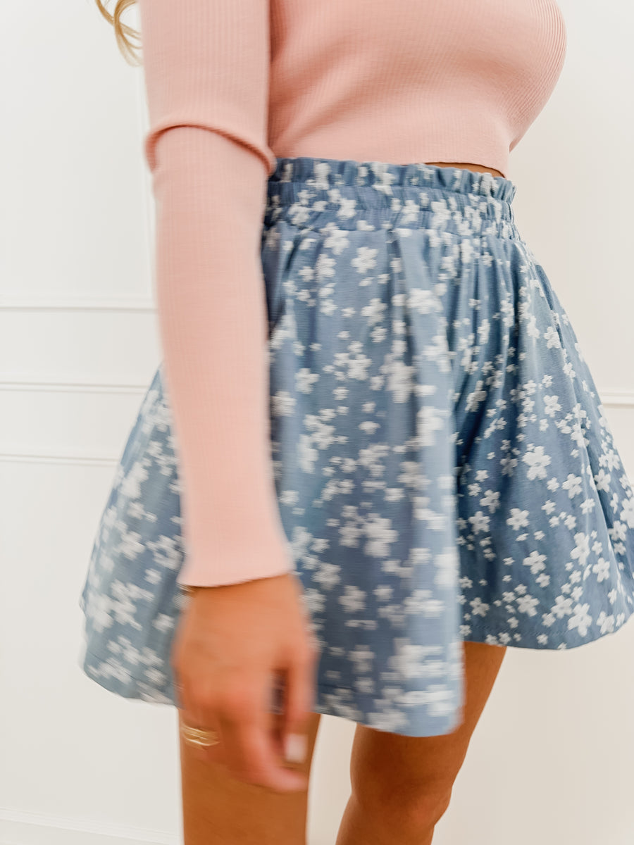 Flower Jeans Short
