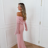 Pink Off Shoulder Voiletta Dress