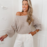 Beige Sofia Long Sleeve Sweater