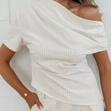 Ecru Striped Ellanoor Top