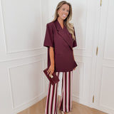 Burgundy Short Sleeve Julia Blazer