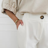 White Fold Trouser