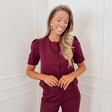 Bordeaux Esmeralda Blouse