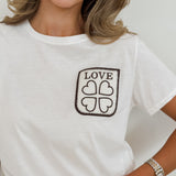 White Four Heart Love Shirt