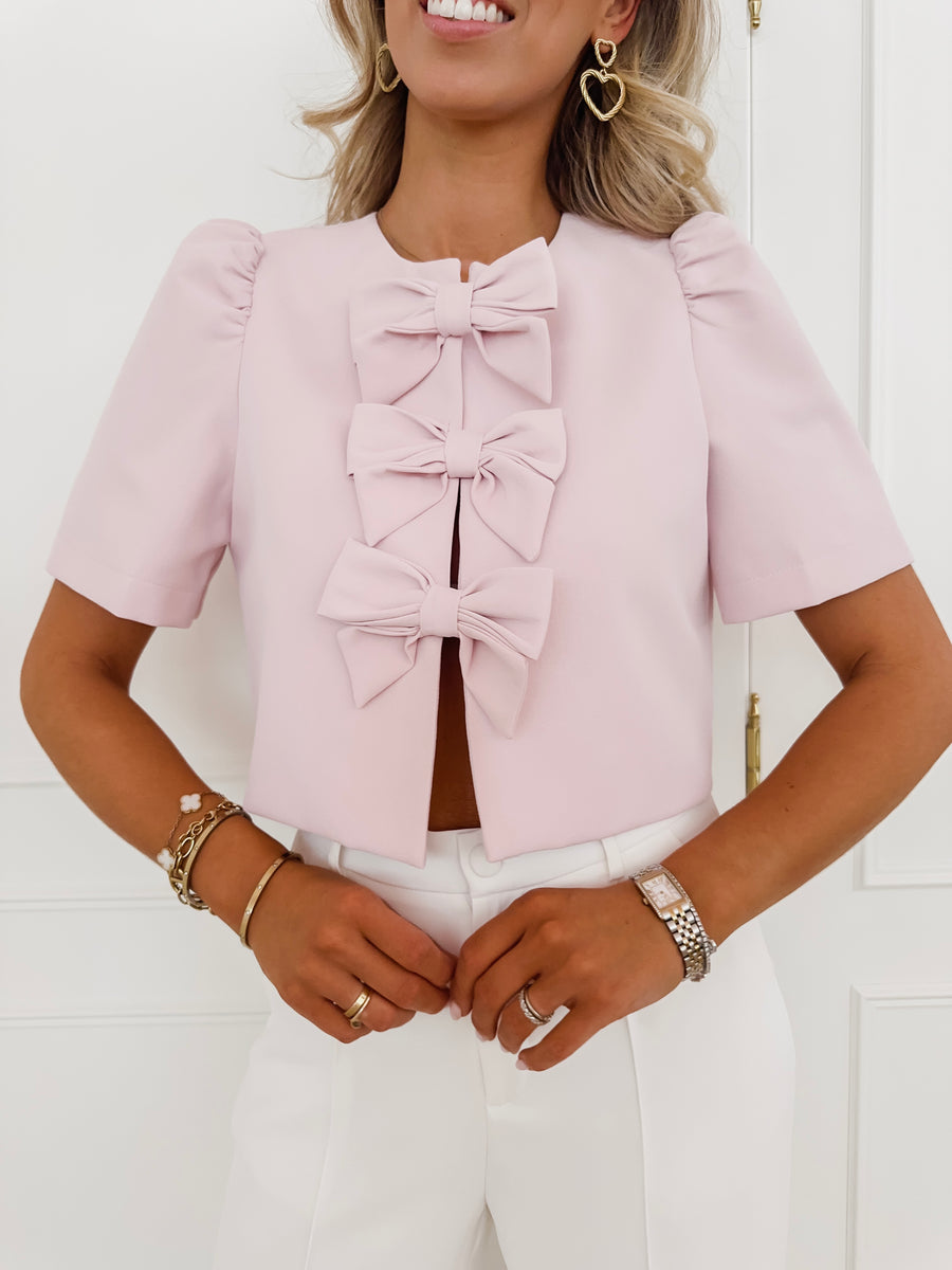 Old Pink Three Bow Top