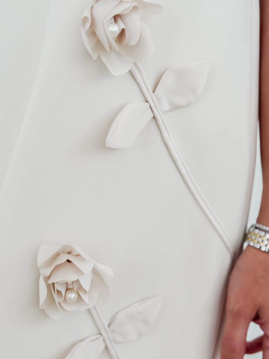 Beige Flower Erin Dress