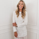 Cream Giulia Sequin Dress