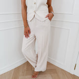 Sand Emilienne Linen Trouser