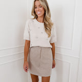 Beige Amorie Diamond Skirt