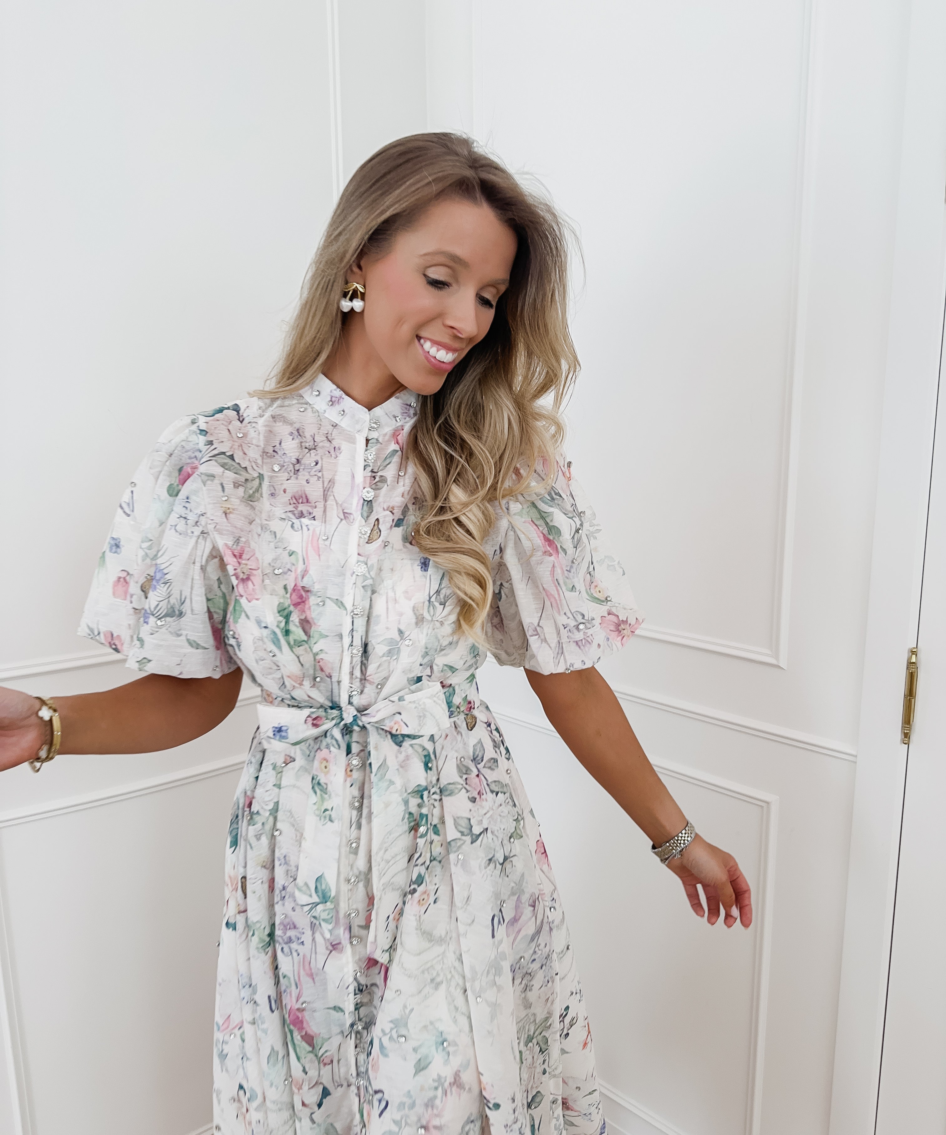 Off White Diamond Flower Dress