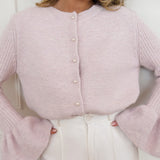 Lilac Lizette Pearl Button Cardigan