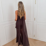 Brown Bandeau Long Catharina Dress