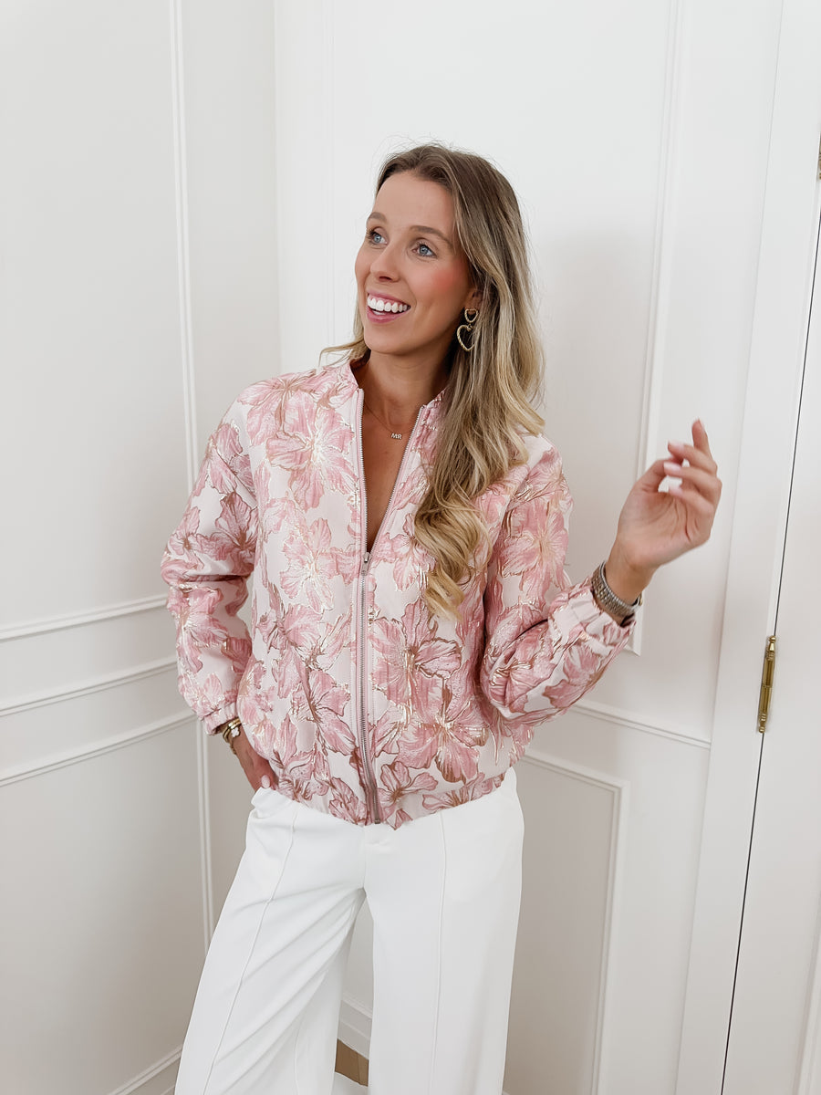 Soft Pink Golden Detail Giselle JACKET