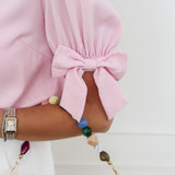 Pink Elvira Bow Blouse