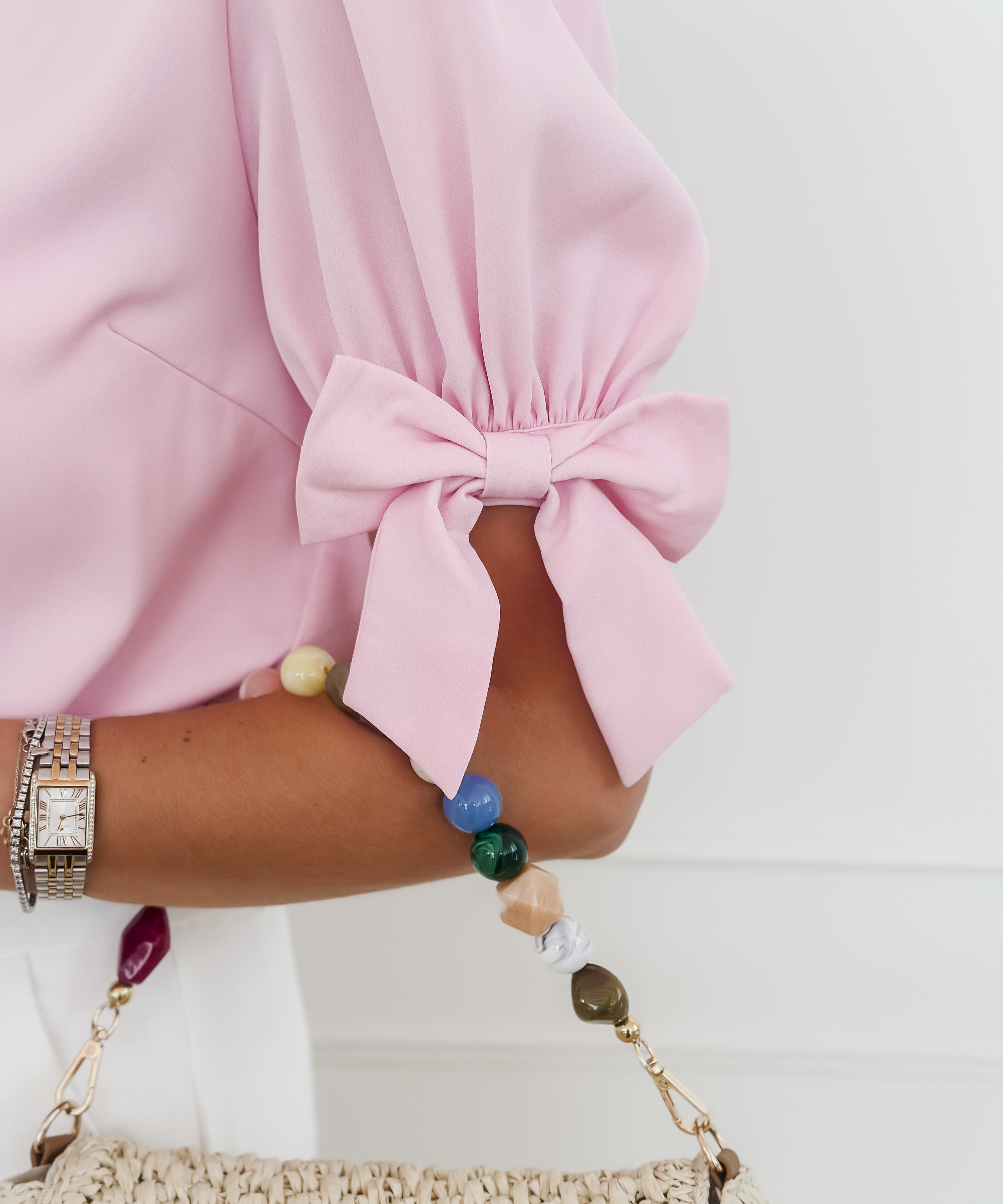 Pink Elvira Bow Blouse