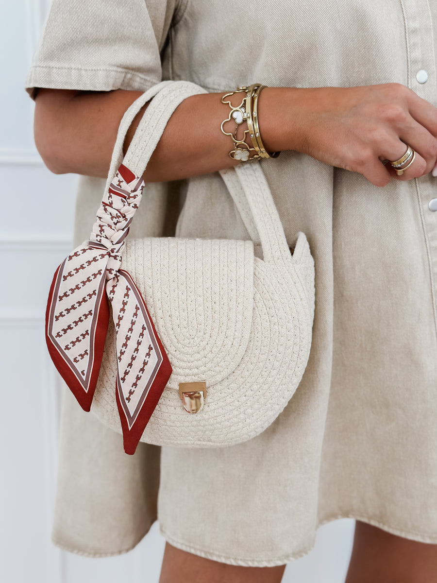 Beige Bordeaux Scarf Bag